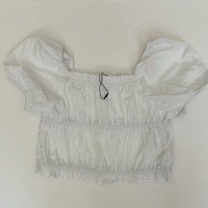 ZARA White Puff Sleeve Girl’s Top